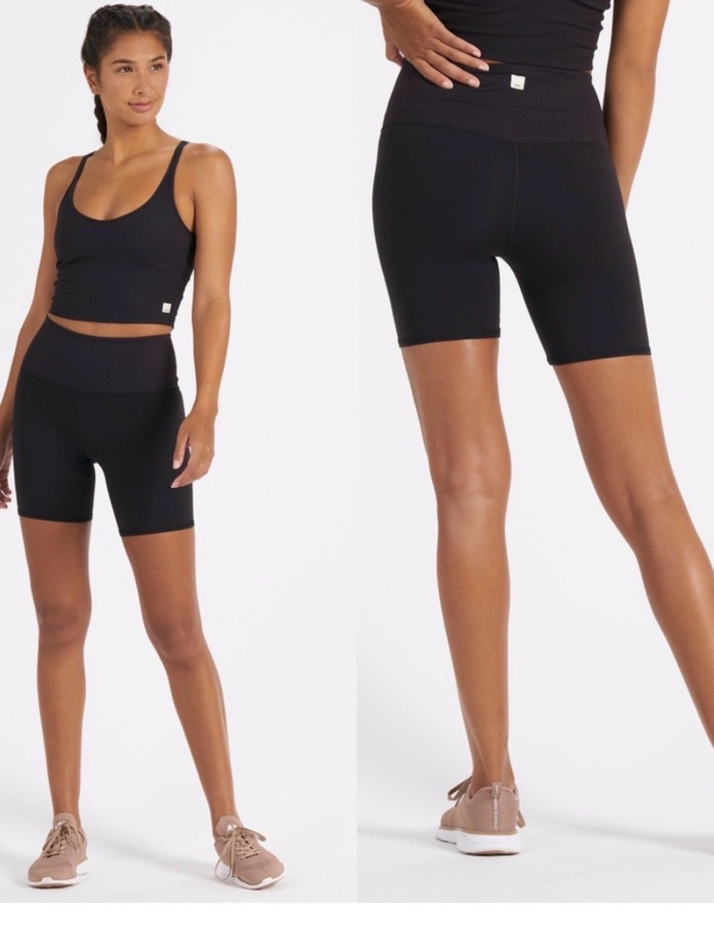Vuori High-Waist Black ribbed Women's Active Shorts XS